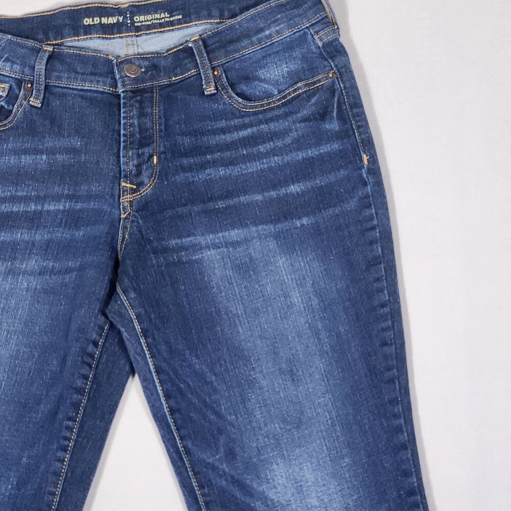 Old Navy Original Mid Rise Jeans Womens Size 6 Regular Blue Stretch Skinny Denim - Picture 3 of 12